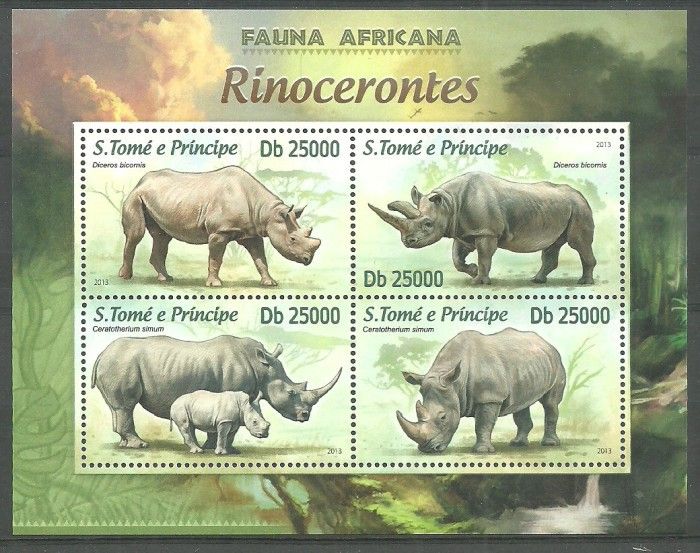 Znaczek Wyspy Św. Tomasza i Książęca 2013 Mi ark 5124-5127 Czyste **
