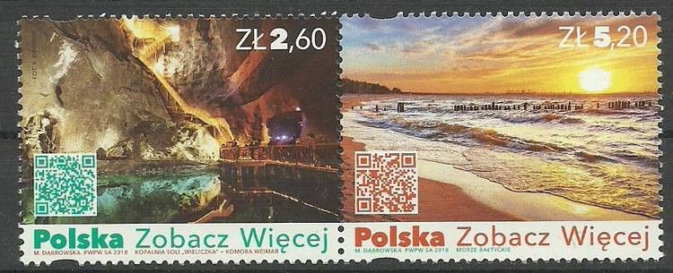 Znaczek Polska 2018 Mi 5000-5001 Fi 4850-4851 Czyste **