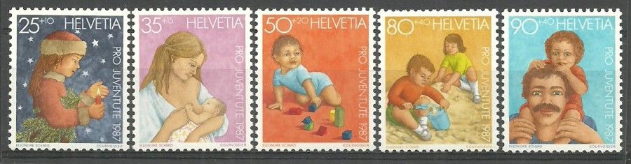 Znaczek Szwajcaria 1987 Mi 1359-1363 Czyste **