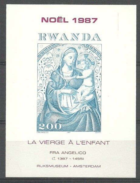 Znaczek Rwanda 1987 Mi bl 105B Czyste **