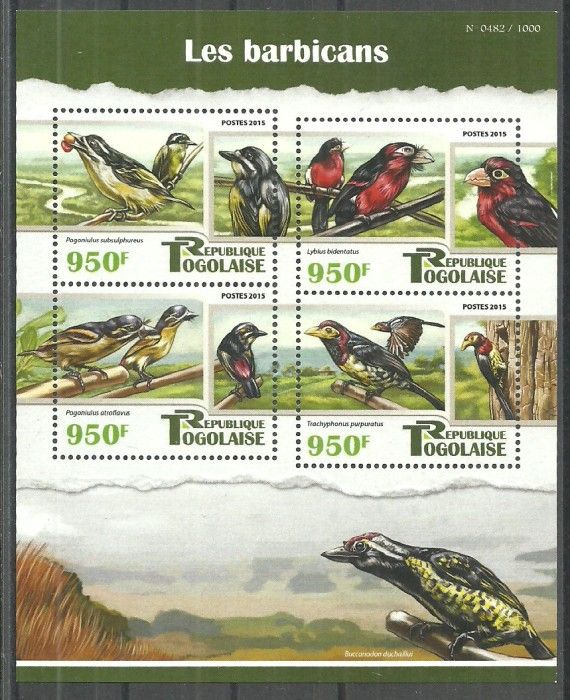 Znaczek Togo 2015 Mi ark 7018-7021 Czyste **