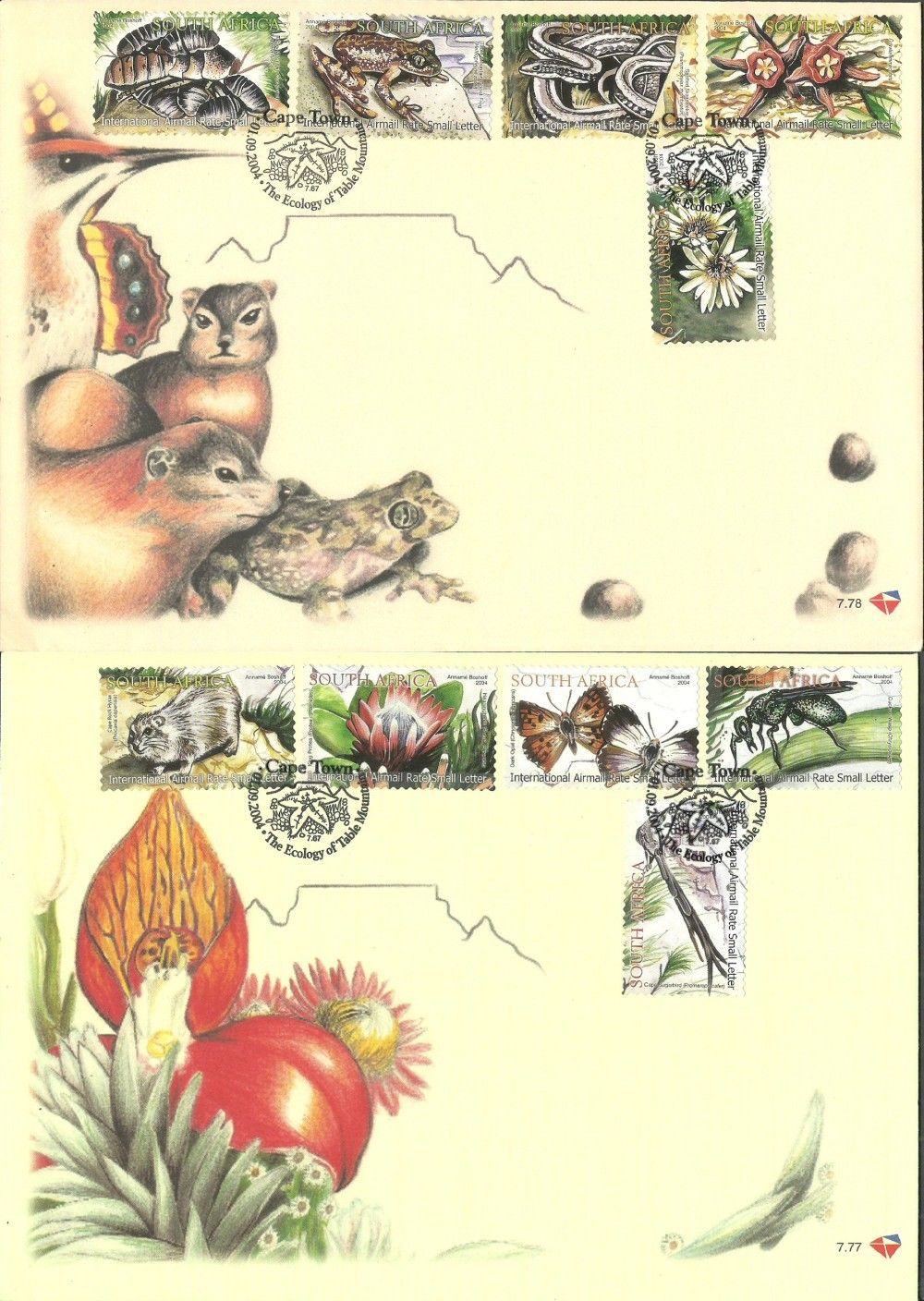 Znaczek Republika Południowej Afryki 2004 Mi 1595-1604 FDC