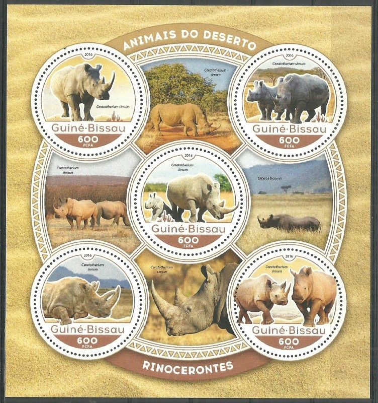 Znaczek Gwinea Bissau 2016 Mi ark 8823-8827 Czyste **