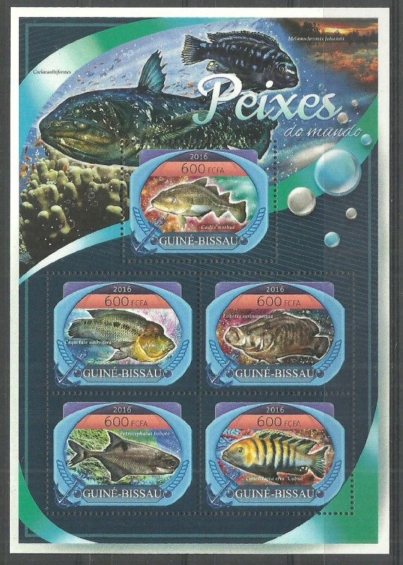 Znaczek Gwinea Bissau 2016 Mi ark 8919-8923 Czyste **