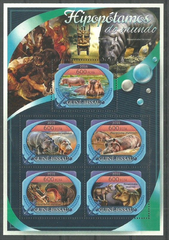 Znaczek Gwinea Bissau 2016 Mi ark 8937-8941 Czyste **