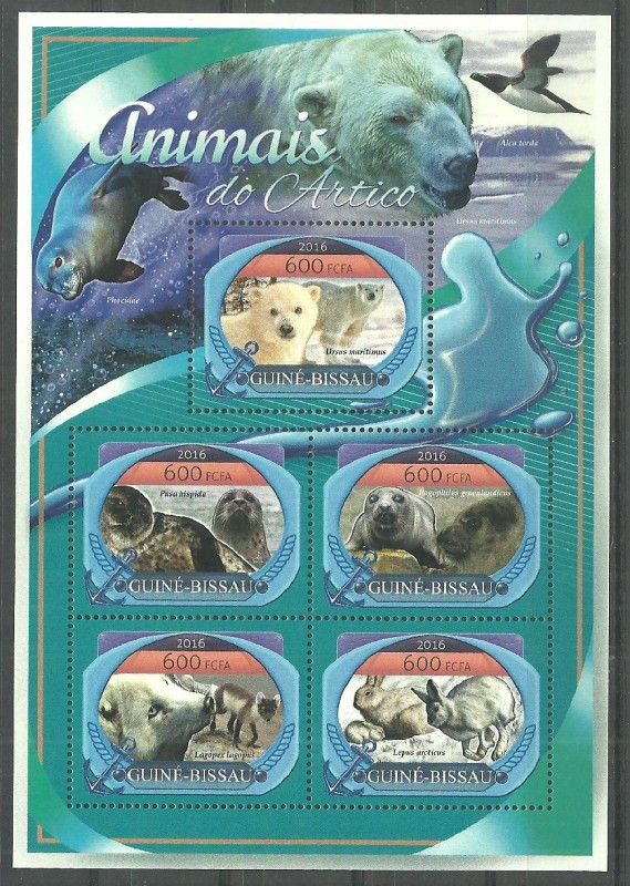 Znaczek Gwinea Bissau 2016 Mi ark 8955-8959 Czyste **