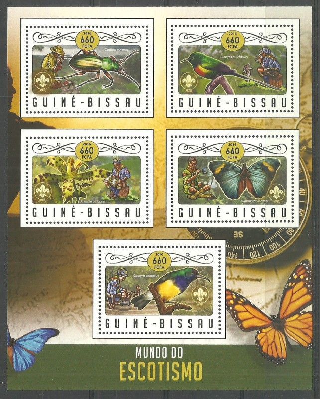 Znaczek Gwinea Bissau 2016 Mi ark 8967-8971 Czyste **