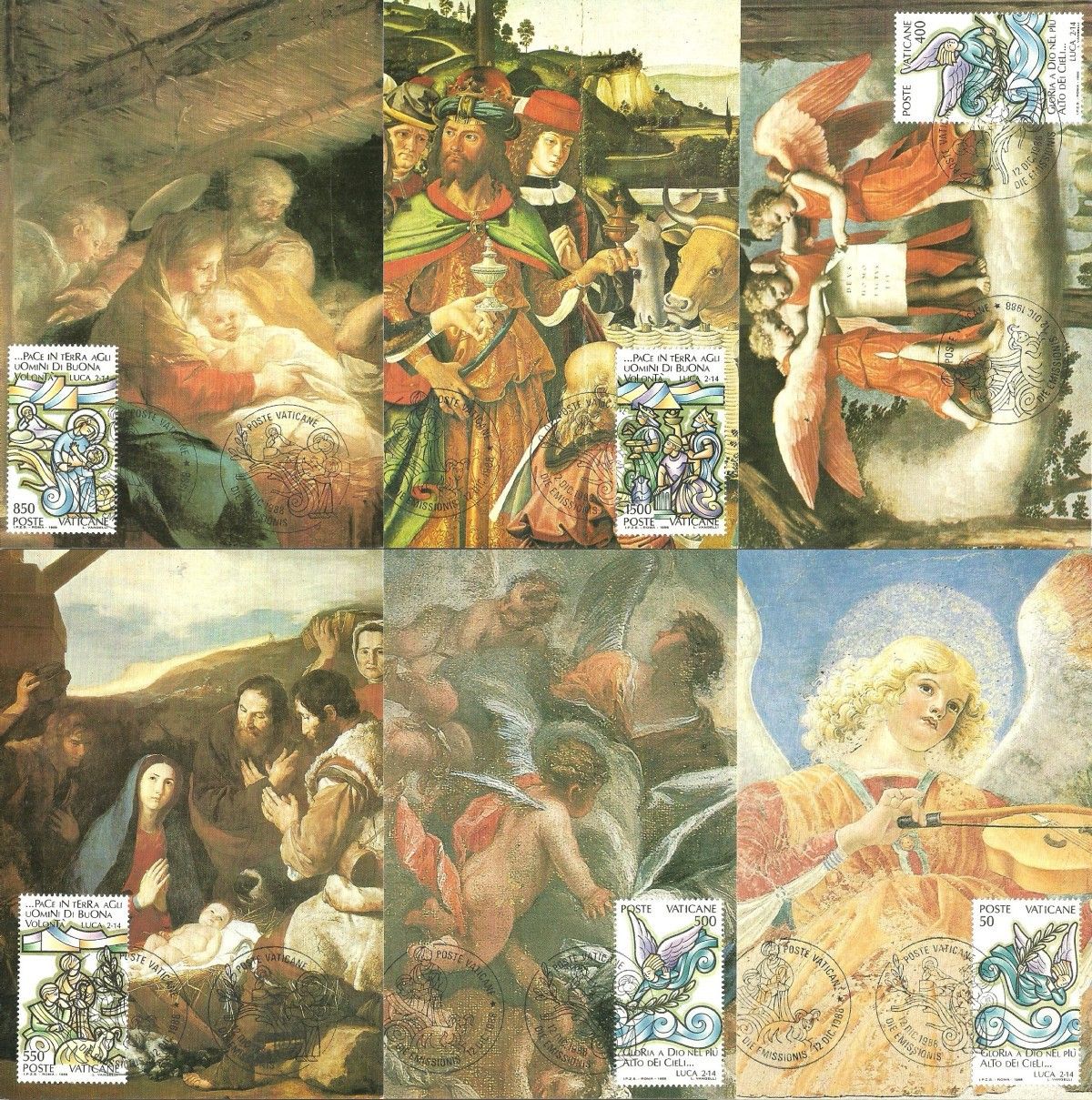 Znaczek Watykan 1988 Mi 957-962 Karta Max