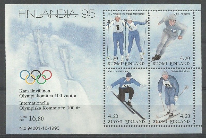 Znaczek Finlandia 1993 Mi bl 11 Czyste **