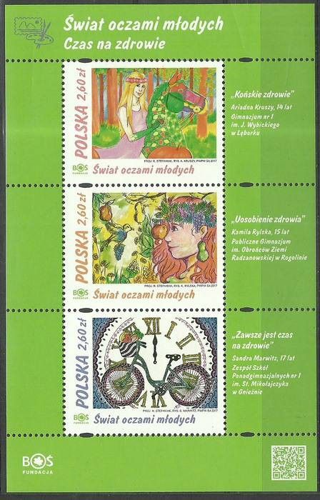 Znaczek Polska 2017 Mi bl 267 Fi bl 309 Czyste **