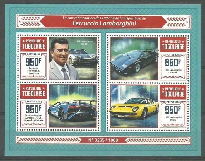 Znaczek Togo 2016 Mi ark 7264-7267 Czyste **