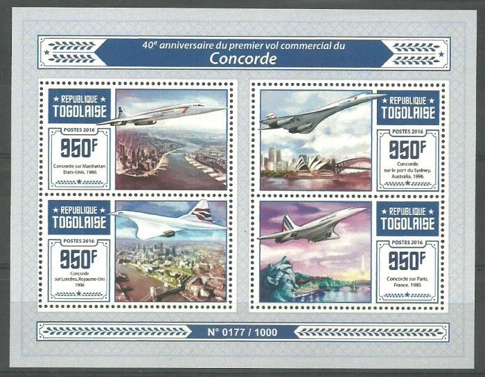Znaczek Togo 2016 Mi ark 7324-7327 Czyste **