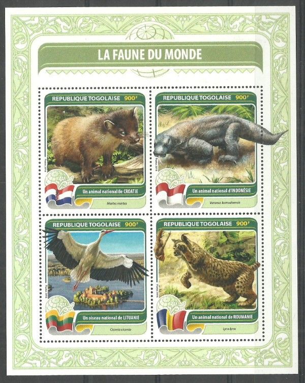 Znaczek Togo 2016 Mi ark 7604-7607 Czyste **