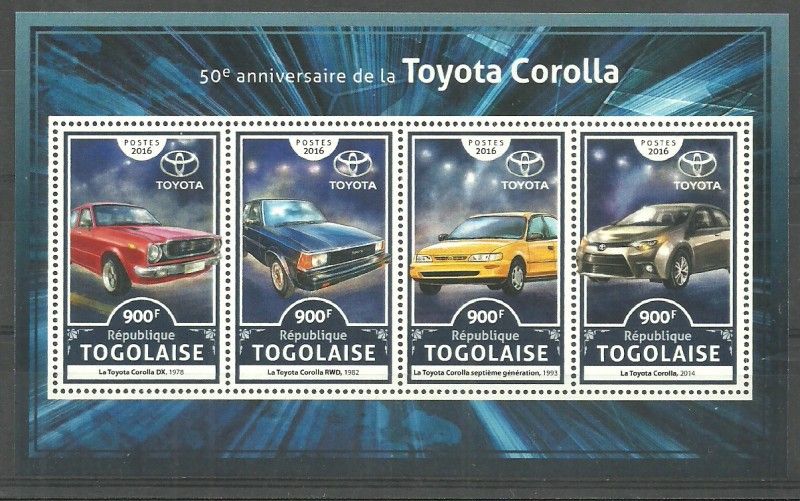 Znaczek Togo 2016 Mi ark 7899-7902 Czyste **