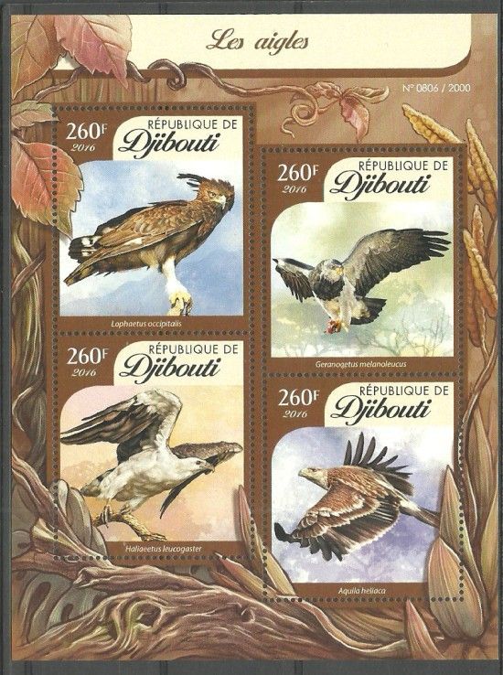 Znaczek Dżibuti 2016 Mi ark 869-872 Czyste **
