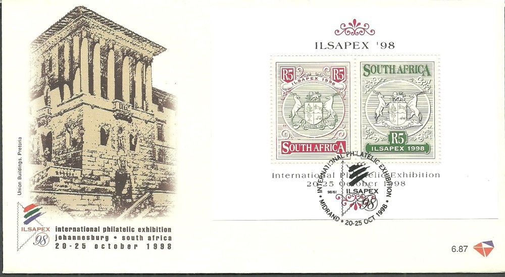 Znaczek Republika Południowej Afryki 1998 Mi bl 70 FDC