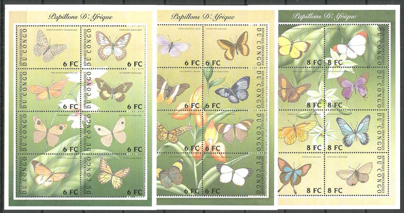 Znaczek Kongo Kinszasa / Zair 2001 Mi ark 1646-1661+A1661-H1661 Czyste **