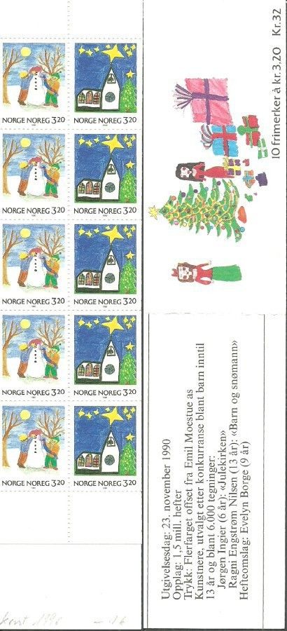 Znaczek Norwegia 1990 Mi mh 16 Czyste **