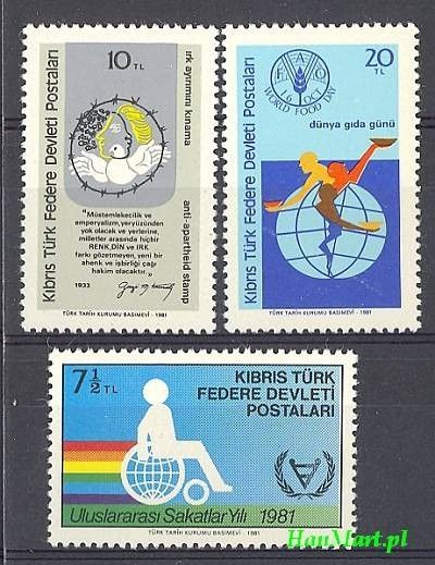 Znaczek Cypr Północny 1981 Mi 105-107 Czyste **