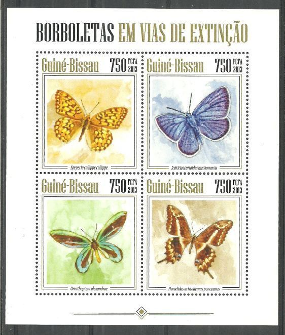 Znaczek Gwinea Bissau 2013 Mi ark 6778-6781 Czyste **