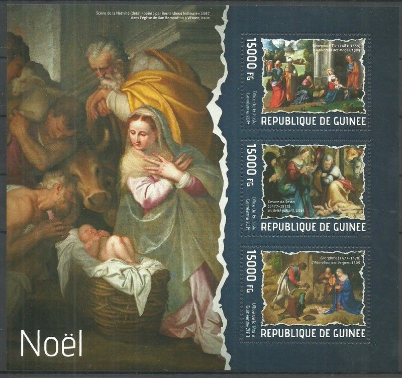 Znaczek Gwinea 2014 Mi ark 10295-10297 Czyste **