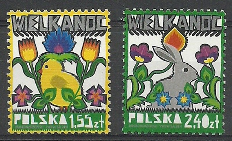 Znaczek Polska 2011 Mi 4511-4512 Fi 4361-4362 Czyste **