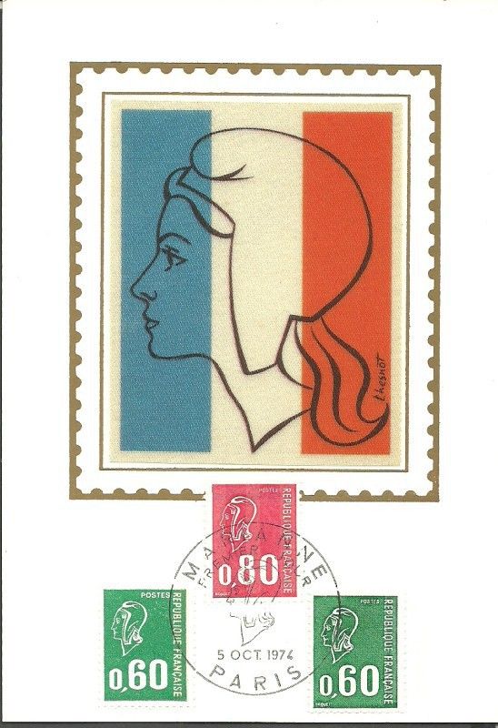 Znaczek Francja 1974 Mi S1888-1889 Karta Max