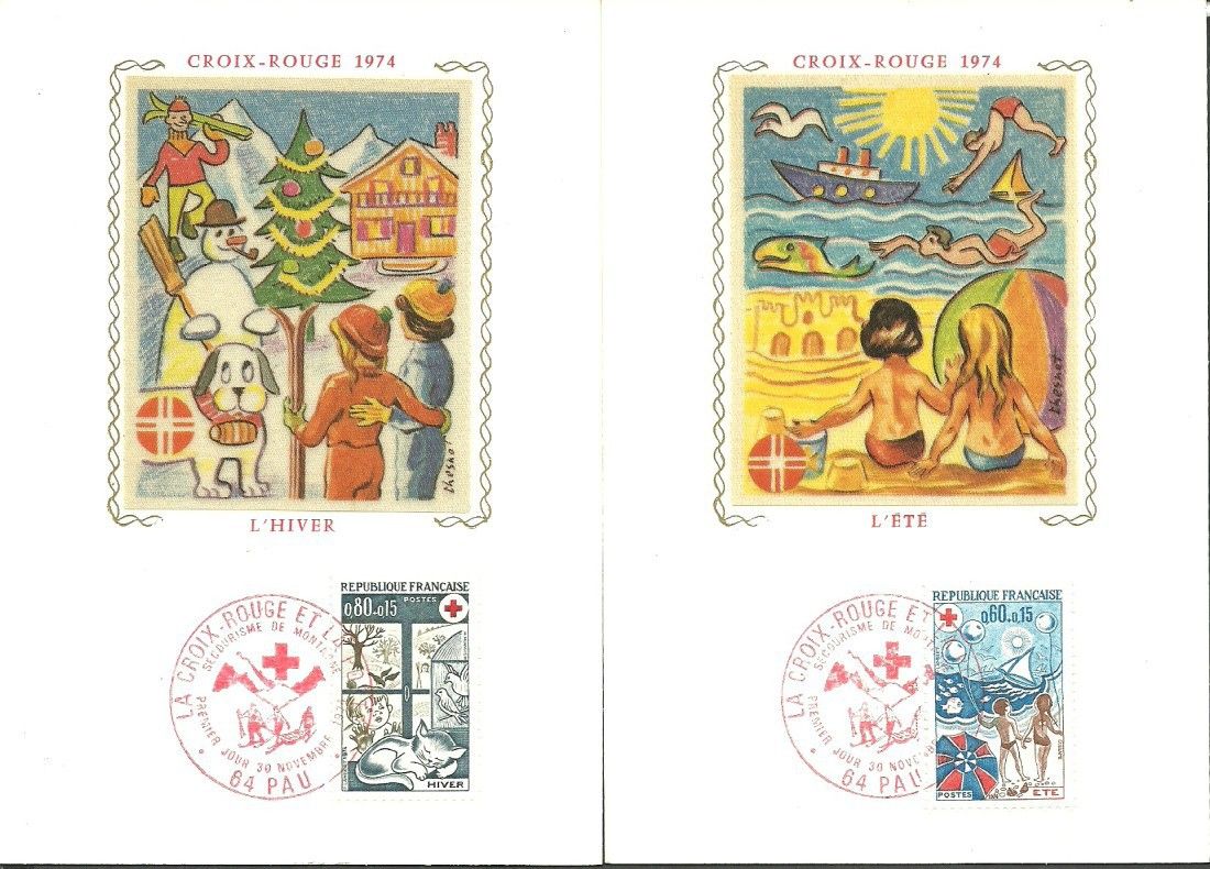 Znaczek Francja 1974 Mi S1898-1899 Karta Max