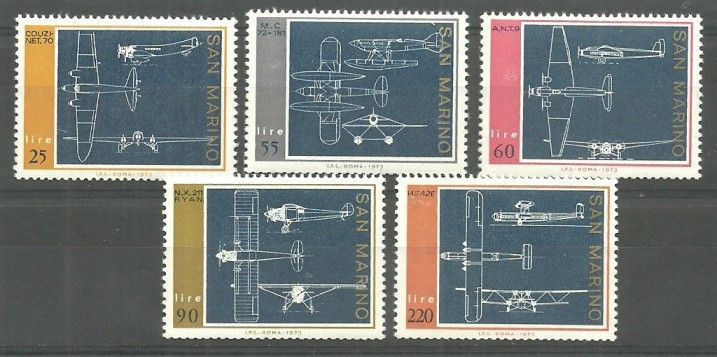 Znaczek San Marino 1973 Mi 1041-1045 Czyste **