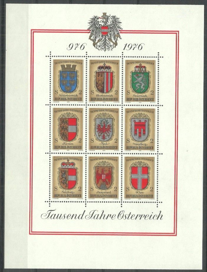 Znaczek Austria 1976 Mi bl 4 Czyste **