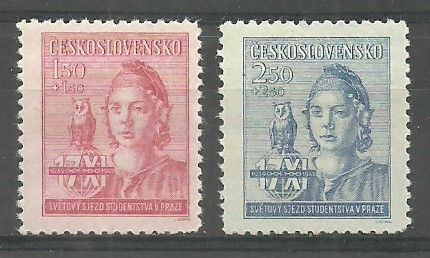 Znaczek Czechosłowacja 1945 Mi 476-477 Czyste **