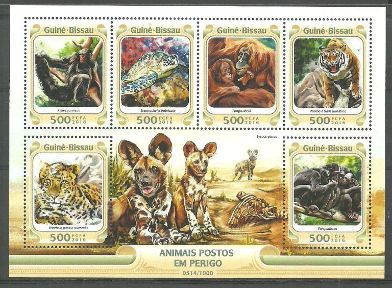 Znaczek Gwinea Bissau 2016 Mi ark 8432-8437 Czyste **