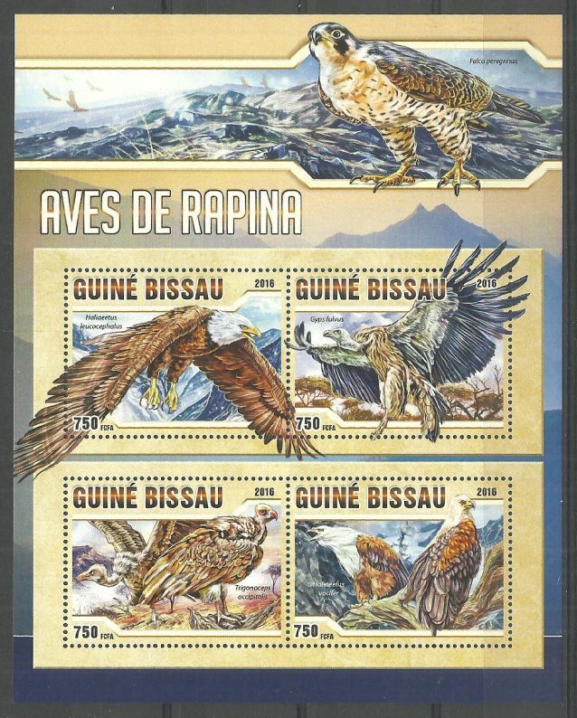Znaczek Gwinea Bissau 2016 Mi ark 8604-8607 Czyste **