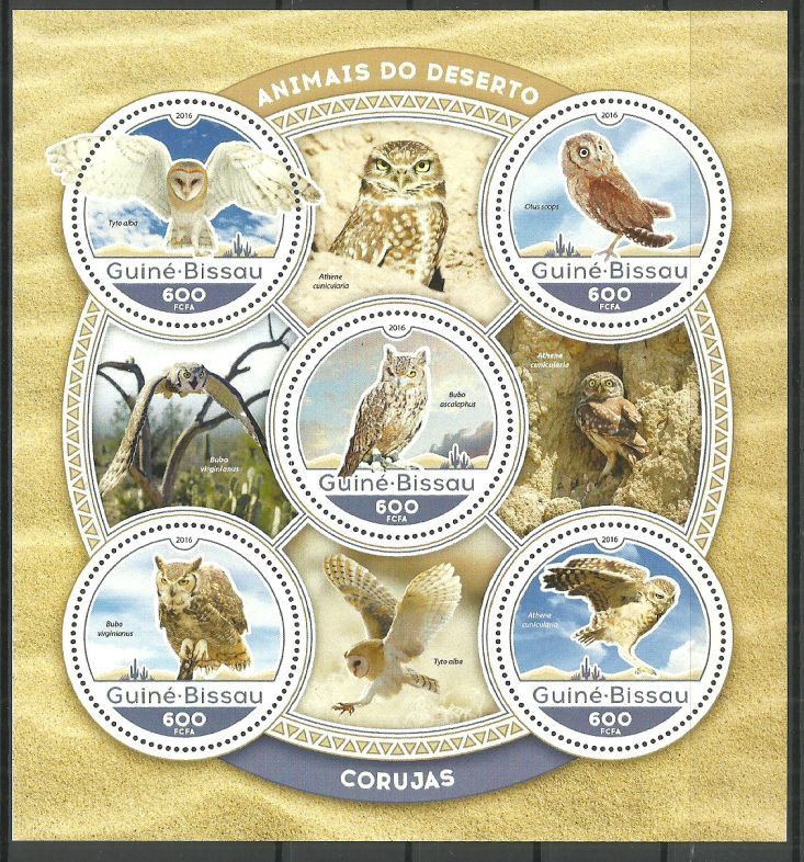 Znaczek Gwinea Bissau 2016 Mi ark 8817-8821 Czyste **