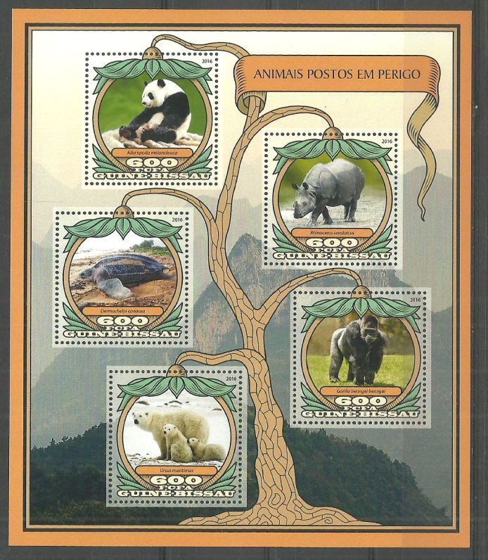 Znaczek Gwinea Bissau 2016 Mi ark 8871-8875 Czyste **