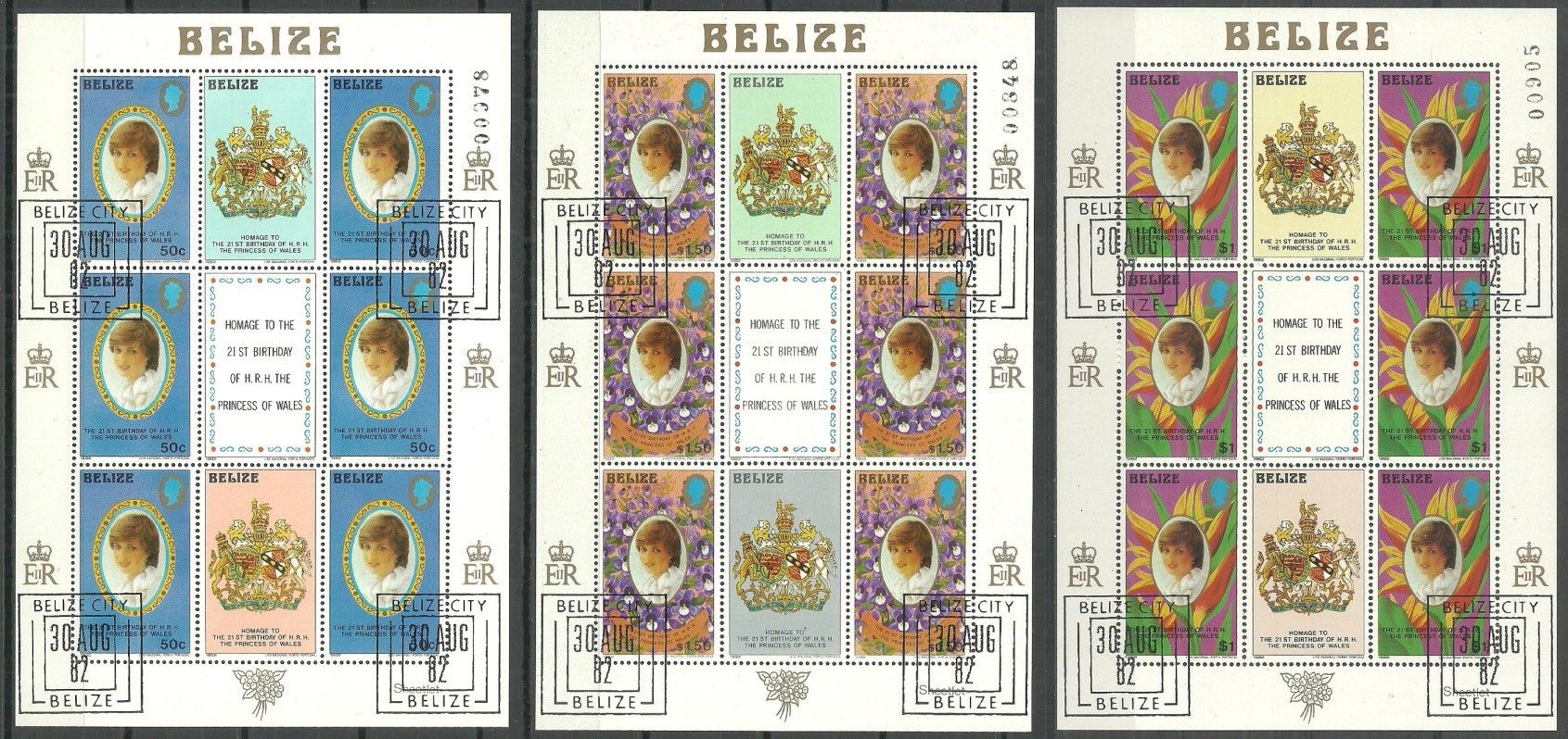 Znaczek Belize 1982 Mi ark 637-639 Stemplowane