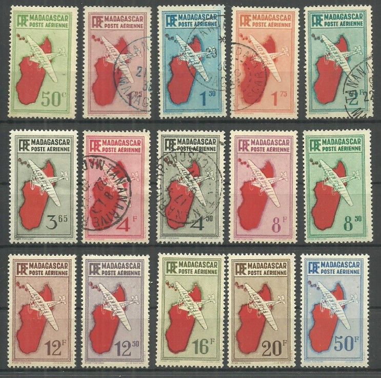 Znaczek Madagaskar 1935 Mi 214-228 Stemplowane