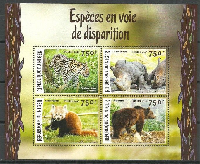 Znaczek Niger 2016 Mi ark 4157-4160 Czyste **
