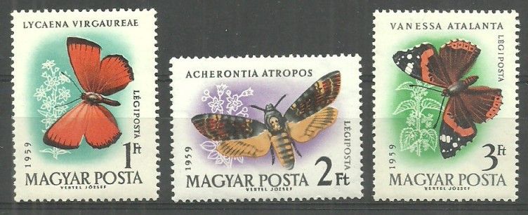 Znaczek Węgry 1959 Mi 1637-1639 Czyste **