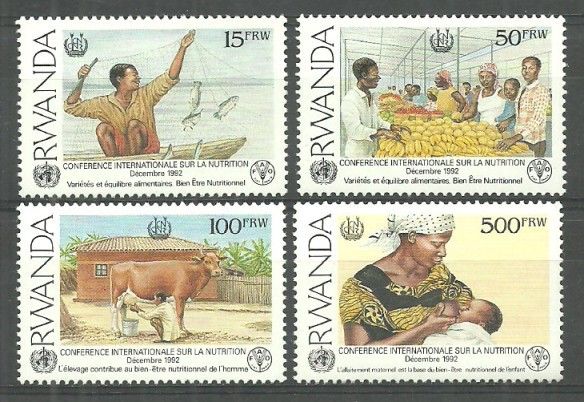 Znaczek Rwanda 1992 Mi A1453-D1453 Czyste **