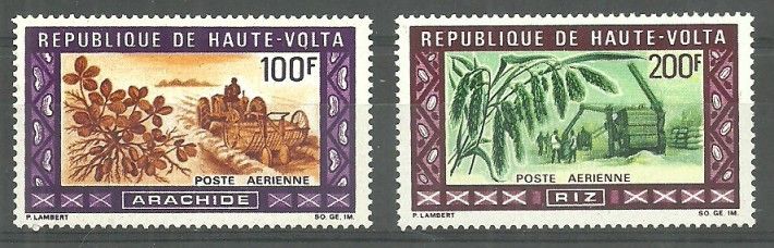 Znaczek Górna Wolta 1969 Mi 278-279 Czyste **