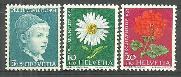 Znaczek Szwajcaria 1963 Mi 786-788x Czyste **