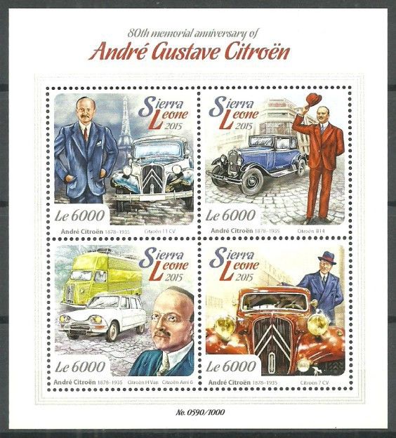 Znaczek Sierra Leone 2015 Mi ark 6778-6781 Czyste **