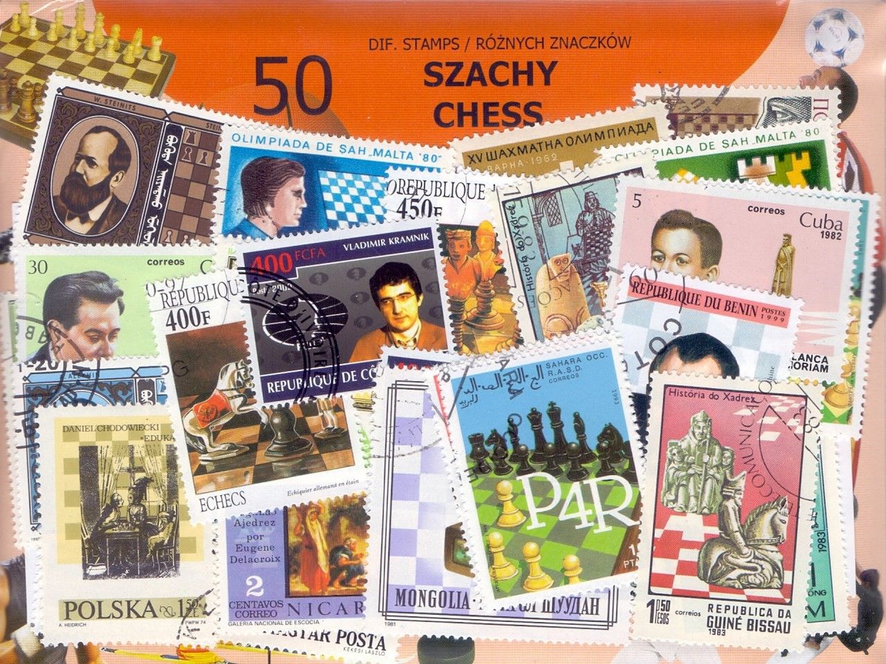 Znaczek SZACHY 50 znaczków