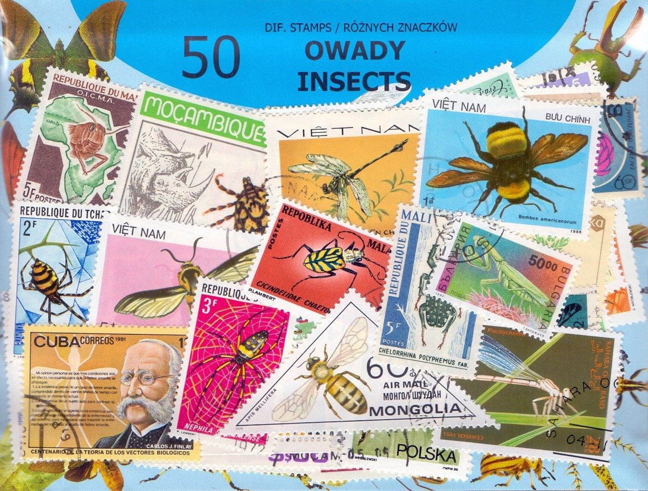 Znaczek OWADY 50 znaczków