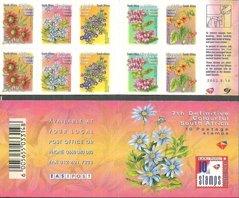 Znaczek Republika Południowej Afryki 2001 Mi mh 1348-1357IBA Czyste **