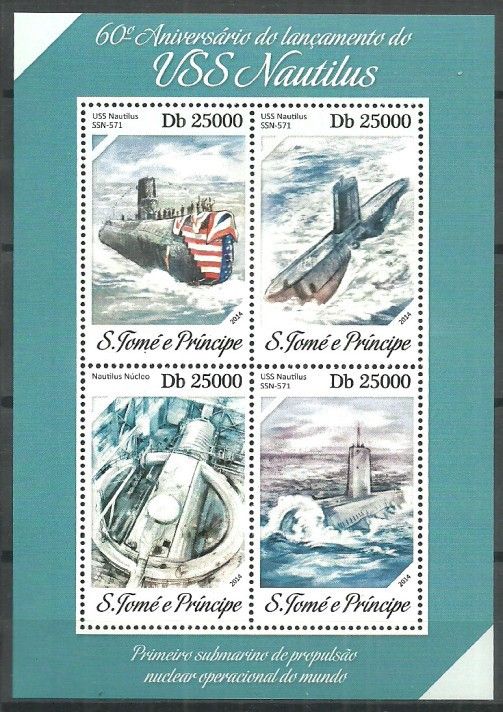 Znaczek Wyspy Św. Tomasza i Książęca 2014 Mi ark 5519-5522 Czyste **