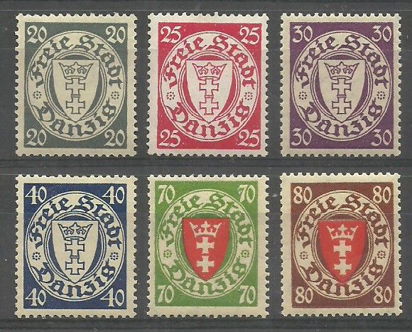 Znaczek Wolne Miasto Gdańsk 1935 Mi 245-250 Fi 241-246 Czyste **