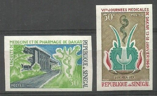 Znaczek Senegal 1969 Mi 392-393B Czyste **