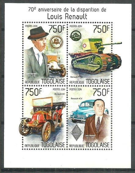 Znaczek Togo 2014 Mi ark 5737-5740 Czyste **
